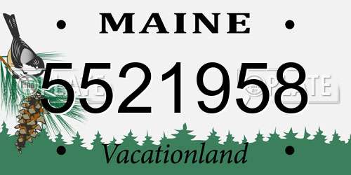 5521958 Maine License Plate