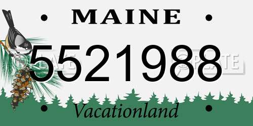 5521988 Maine License Plate
