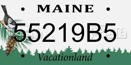 55219B5 Maine License Plate