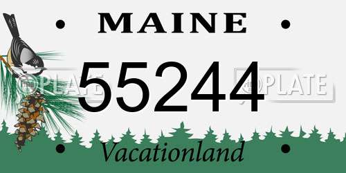 55244 Maine License Plate