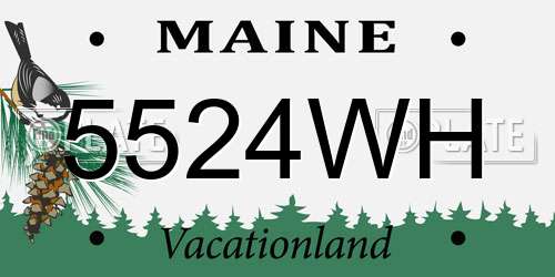 5524WH Maine License Plate