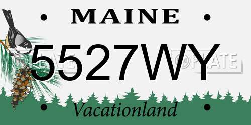 5527WY Maine License Plate