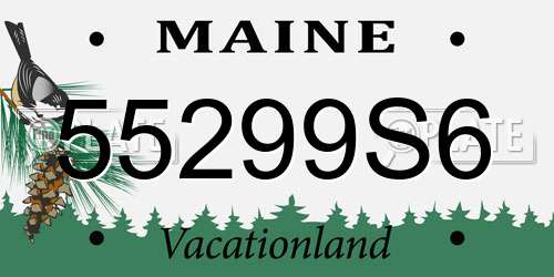 55299S6 Maine License Plate