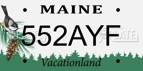 552AYF Maine License Plate