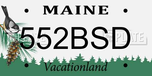 552BSD Maine License Plate