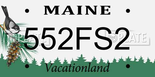 552FS2 Maine License Plate