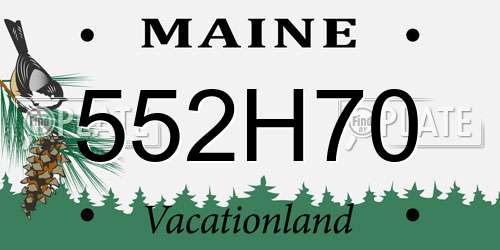 552H70 Maine License Plate
