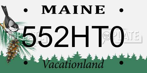 552HT0 Maine License Plate