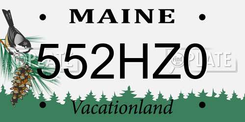 552HZ0 Maine License Plate