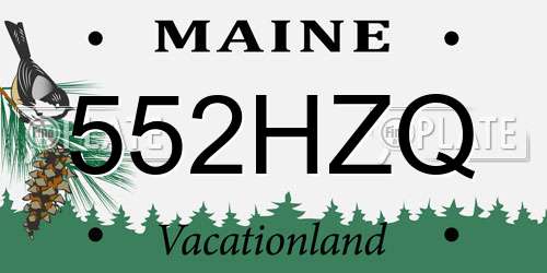 552HZQ Maine License Plate