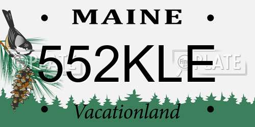 552KLE Maine License Plate