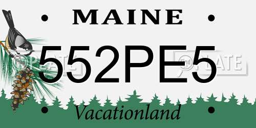 552PE5 Maine License Plate