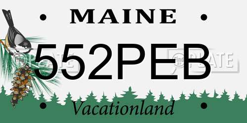 552PEB Maine License Plate