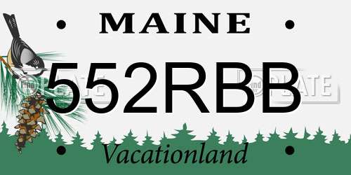552RBB Maine License Plate