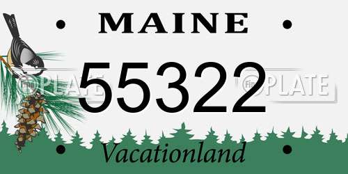 55322 Maine License Plate