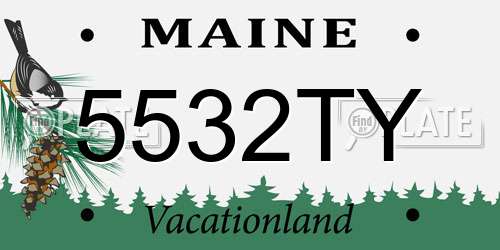 5532TY Maine License Plate
