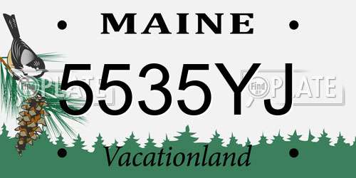 5535YJ Maine License Plate