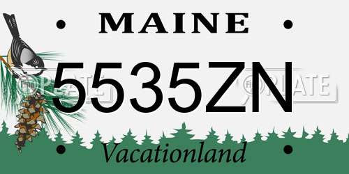 5535ZN Maine License Plate