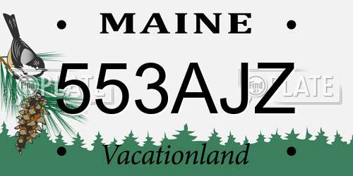 553AJZ Maine License Plate