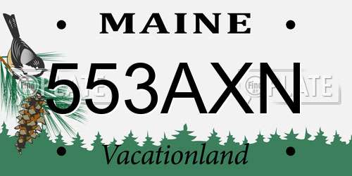553AXN Maine License Plate