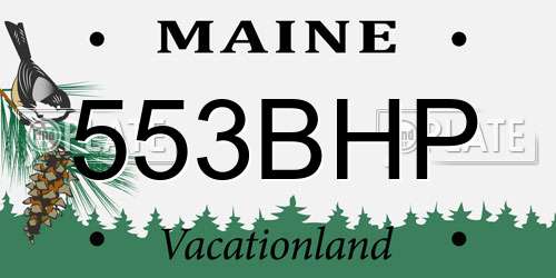 553BHP Maine License Plate