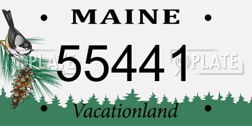 55441 Maine License Plate