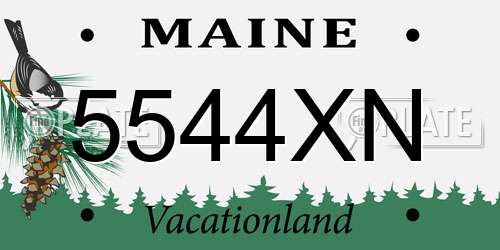 5544XN Maine License Plate