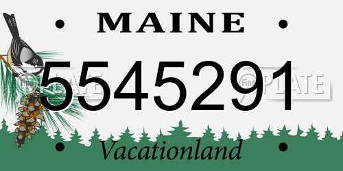 5545291 Maine License Plate