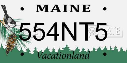 554NT5 Maine License Plate