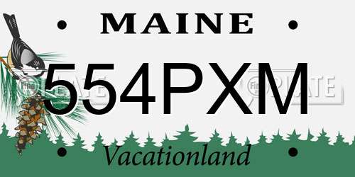 554PXM Maine License Plate