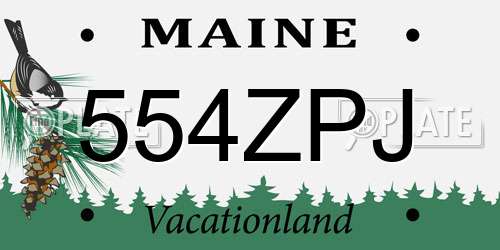554ZPJ Maine License Plate