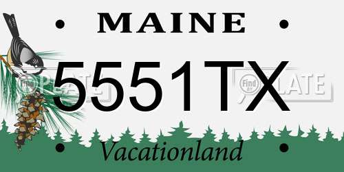 5551TX Maine License Plate