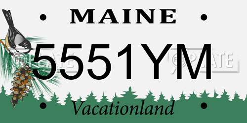 5551YM Maine License Plate