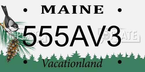 555AV3 Maine License Plate