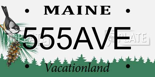 555AVE Maine License Plate