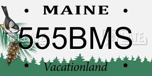 555BMS Maine License Plate