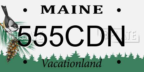 555CDN Maine License Plate