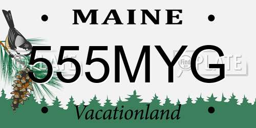 555MYG Maine License Plate