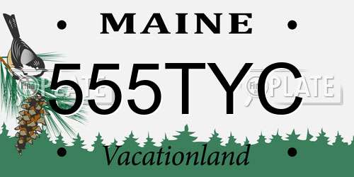 555TYC Maine License Plate