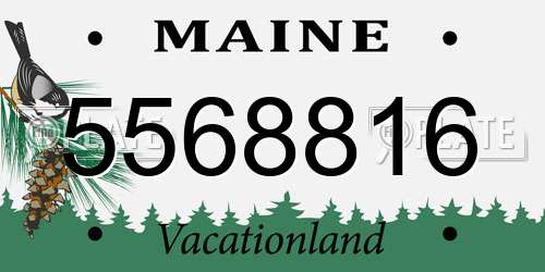 5568816 Maine License Plate