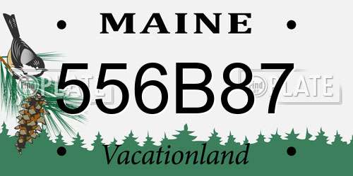 556B87 Maine License Plate
