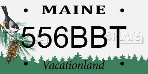 556BBT Maine License Plate
