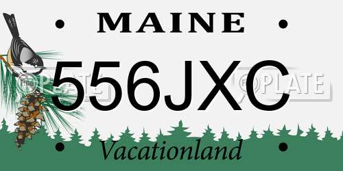 556JXC Maine License Plate