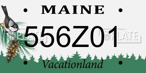 556Z01 Maine License Plate