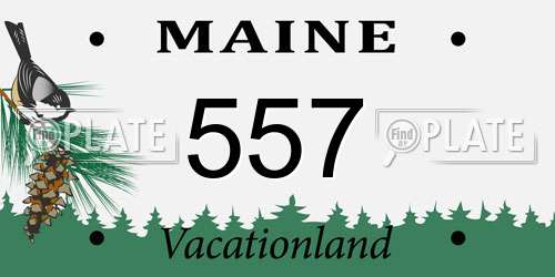 557 Maine License Plate
