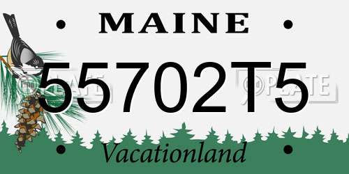 55702T5 Maine License Plate