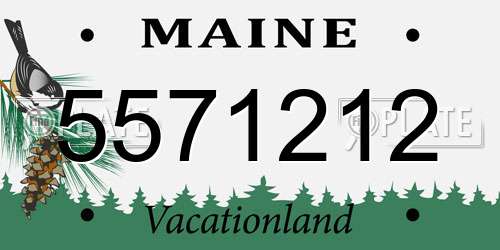 5571212 Maine License Plate