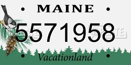 5571958 Maine License Plate