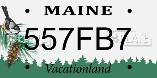 557FB7 Maine License Plate