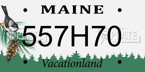 557H70 Maine License Plate
